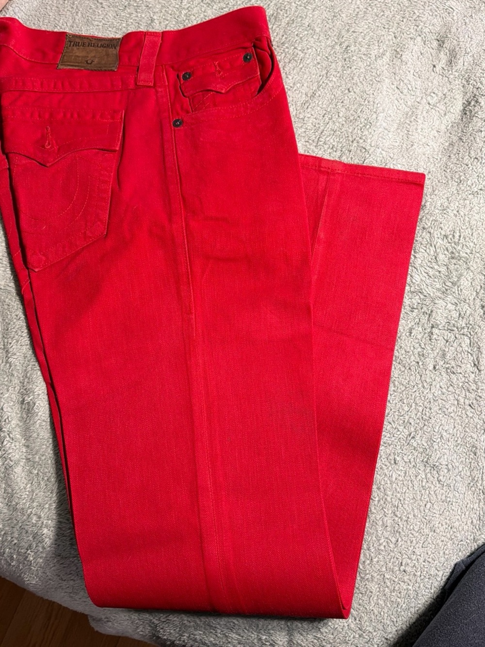 True Religion Men’s Bright Red Relaxed Straight Jeans